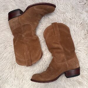 Tecovas "The Johnny" suede cowboy boots in honey